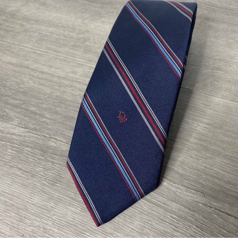 Vintage Christian Dior Men’s Tie Poly Silk Made USA 57x3 Classic Designer